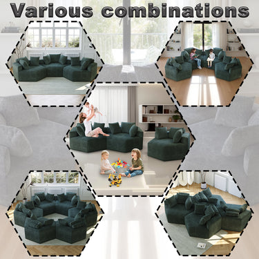 54''L Chenille foam single sofa,No Assembly Required,Fluffy Modern Sleeper Chair for Living room, Bedroom, Lounge and Projection RoomMUTUKISPACE