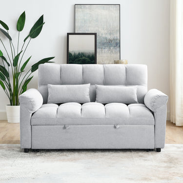 Loveseats Sofa Bed with Pull - out Bed,Adjsutable Back,Light GreyMUTUKISPACE