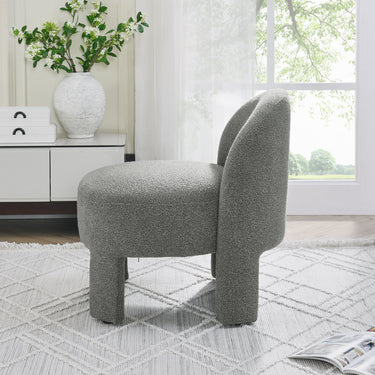 Hoop gauze lounge chair with sof cushion and backrest, need to be assembled, suitable for living room'bedroomldining room - GREY(24.5"28.75"28.75")MUTUKISPACE