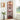 Cherry Lighted Corner Glass Display Cabinet, Curio and Wine Cabinet with Adjustable Glass Shelves and Carved Details, Bulb IncludedMUTUKISPACE