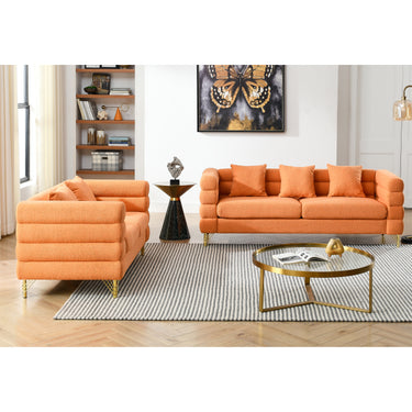 3 - seater + 2 - seater Combination sofa.ORANGE teddyMUTUKISPACE