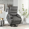 21"seat width,large size Electric Power Lift Recliner Chair Sofa for Elderly, 8 point vibration Massage and lumber heat, Remote Control, Side Pockets and Cup Holders, cozy fabric, overstuffed arm puMUTUKISPACE