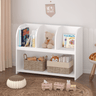 Kids Bookcase with 4 Compartments, Storage Book Shelf, Storage Display, Rack,Toy Organizer for Children's Room, Playroom, NurseryMUTUKISPACE