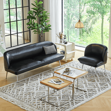 1 seater 2 seater sofa 3 seater sofa pu leather bench sofa black black orange green dlo - 020 - sofaMUTUKISPACE