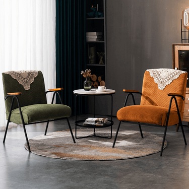 Corduroy Personal Chair Green Grain Navy Orange Staggered Pattern dlo - 040 - chairMUTUKISPACE