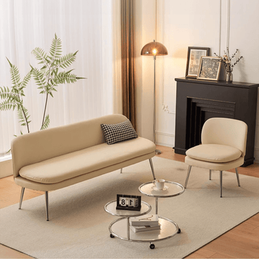 1 Seater 2 Seater Sofa 3 Seater Sofa Air Leather Bench Sofa Beige Gray Green Orange dlo - 058 - sofaMUTUKISPACE