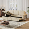 85.8" Pull Out Sleeper Sofa L - Shaped Couch Convertible Sofa Bed with Storage Chaise And Storage Racks,With USB Port And T - pyce PortMUTUKISPACE