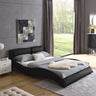 Queen Bed Frame Modern Faux Leather Upholstered Platform Bed Frame with and Headboard Wave Like Curve Low Profile Bed Frame,Wood Slats Support,Easy Assembly,BlackMUTUKISPACE