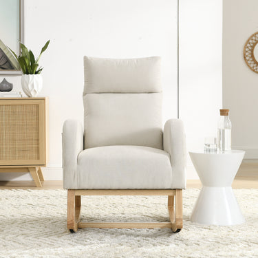 Welike 27.6"W Modern Accent High Backrest Living Room Lounge Arm Rocking Chair, Two Side Pocket(W83453708)MUTUKISPACE