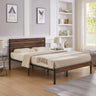 Full Size Bed Frame with Wood Headboard, Metal Frame with Strong Slats, Noise Free,No Box Spring Needed - Brown.MUTUKISPACE