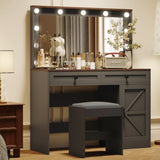 43.4" · Black · With Stool