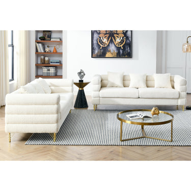 White Teddy (Ivory) 3+3 Seater Combo SofaMUTUKISPACE