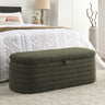 Welike Length 45.5 inchesStorage Ottoman Bench Upholstered Fabric Storage Bench End of Bed Stool with Safety Hinge for Bedroom, Living Room, Entryway, green teddy.MUTUKISPACE