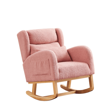 27.2"W Modern Accent High Backrest Living Room Lounge Arm Rocking Chair, Two Side PocketMUTUKISPACE