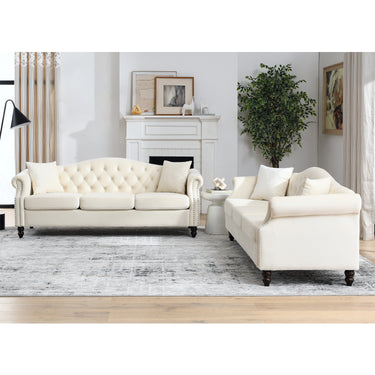 3 - seater + 3 - seater Combination sofa.Beige Velvet W834S00065MUTUKISPACE