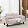Convertible Futon Sofa Bed, Comfy Loveseat Sleeper Sofa with Adjustable Armrest, Strengthen Wood, Thick Padded Cushion, Small 2 Seater Couch for Living Room, Bedroom, PinkMUTUKISPACE