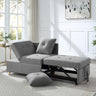 4 - in - 1 Convertible Sofas & Couches, Single Extendable Sofa with 6 Position Adjustable Back, Sofa Bed with 2 Pillows, GrayMUTUKISPACE