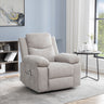 Power Recliner Chair with Adjustable Massage Function, Velvet Electric Power Chair for Elderly with One Side Pockets, Recliner Chair with Heating System for Living Room,BeigeMUTUKISPACE