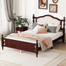 Classic Queen Bed Frame with Upholstered Headboard, Panel Footboard & Pine Wood Platform SupportMUTUKISPACE