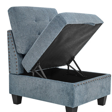 Single Chair for Modular Sectional,Navy(26.5"x31.5"x36")MUTUKISPACE