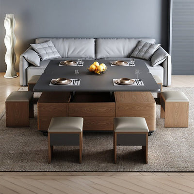 Modern Faux Leather Coffee Table - Black, Light Brown, Natural, and White Finishes