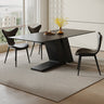 Modern Table with Sintered Stone Top, Carbon Steel Frame, and Microfiber Leather Finishing faml - 2620MUTUKISPACE