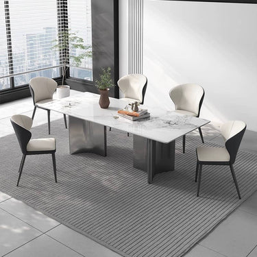 Sleek Modern Table - White Glossy, Black Matte, Solid Wood, Plywood, Stainless Steel faml - 700MUTUKISPACE