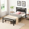 Twin Size metal bed Sturdy System Metal Bed Frame ,Modern style and comfort to any bedroom ,blackMUTUKISPACE
