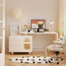 Stylish Beige Pine and Rubber Wood Table with Glass Top fbby - 1375MUTUKISPACE