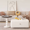 Elegant Oak and Dark Brown Laminated Wood Coffee Table – Modern Beige Design fbby - 1381MUTUKISPACE