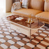 Modern Beige Laminated Wood Coffee Table with Stainless Steel Frame fbby - 1391MUTUKISPACE