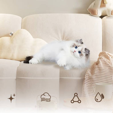 Luxurious Beige Faux Leather Sofa with Solid Wood Frame fbby - 1392MUTUKISPACE