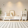 Stylish Beige Wood TV Cabinet with Glass Doors fbby - 1393MUTUKISPACE