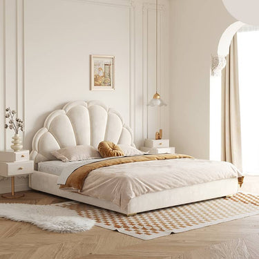 Premium Beige Solid Wood Bed Frame for Ultimate Comfort fbby - 1400MUTUKISPACE