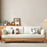 Stylish Beige & Green Corduroy Sofa with Light Brown and Gray Accents - Cherry Wood Frame fcp - 1281MUTUKISPACE