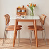 Elegant White & Gray Sintered Stone Table with Cherry Wood Finish - Modern Design fcp - 1282MUTUKISPACE