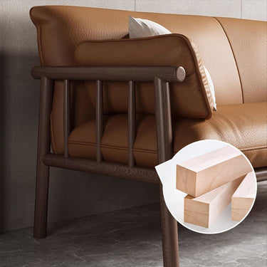 Stylish Modern Sofa – Light Brown, Black, White, Gray | Durable Rubber Wood & Luxurious Faux Leather fcp - 1288MUTUKISPACE
