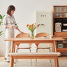 Stylish Natural Cherry Wood Dining Table | Premium Quality & Elegant Design fcp - 1296MUTUKISPACE