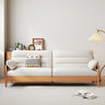 Elegant Cotton - Linen Sofa in White, Light Brown, and Gray with Cherry and Ash Wood Accents fcp - 1299MUTUKISPACE
