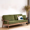 Stylish Ash Wood Sofa in Gray - Green Light Brown with Luxurious Cotton Corduroy Upholstery fcp - 1308MUTUKISPACE
