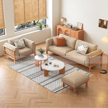 Elegant White Ash Wood & Stone Coffee Table – Perfect for Modern Interiors fcp - 1312MUTUKISPACE
