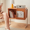 Elegant Natural Cherry Wood Cabinet with Sleek Stainless Steel Accents fcp - 1314MUTUKISPACE