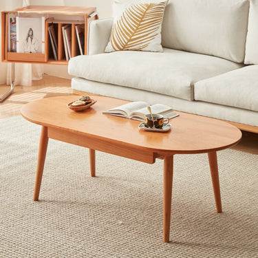 Elegant Coffee Table in Rich Natural Cherry Wood Finish fcp - 1316MUTUKISPACE