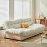Luxury Beige Sofa with Pine Wood Frame & Goose Down Cushions - High Comfort Faux Leather and Cotton Finish fcp - 1319MUTUKISPACE