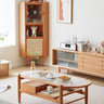 Elegant Natural Cherry Wood and Rattan Coffee Table - Handcrafted Accent Furniture fcp - 1320MUTUKISPACE