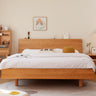 Luxury Bed Frame in Natural Cherry and Zelkova Wood - Elegant and Durable Design for Your Bedroom fcp - 1324MUTUKISPACE