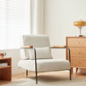 Stylish Cotton - Leathaire Chair in Trendy Yellow - Green and Cherry Wood Design fcp - 1325MUTUKISPACE