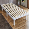 Rustic Fir Wood Bed in Natural White and Brown Finish fcsnm - 902MUTUKISPACE