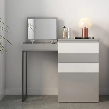 Sleek Glass Makeup Table with Synthetic Leather Stool – Modern Vanity Set for Elegant Spaces fcx - 2594MUTUKISPACE