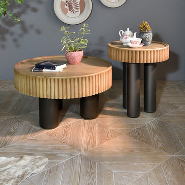 Stylish Solid Wood PVC Coffee Table for Modern Living Rooms and Offices fczym - 2324MUTUKISPACE
